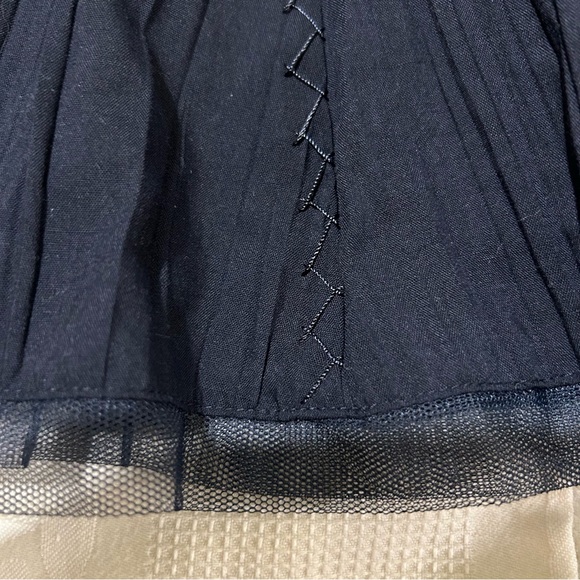 Spanner A line midi skirt with crinoline trim. Dark navy blue. Fully lined. - Picture 3 of 6